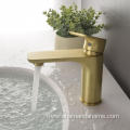 Anti-fingerprint Bathroom Mixers Faucet Brushed Gold Finish